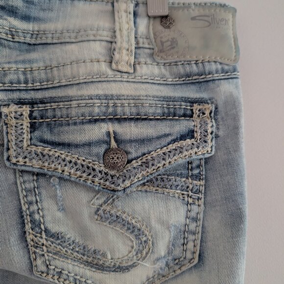 Silver light wash Tuesday low boot cut jeans - authentic 2000's jeans - Picture 7 of 11